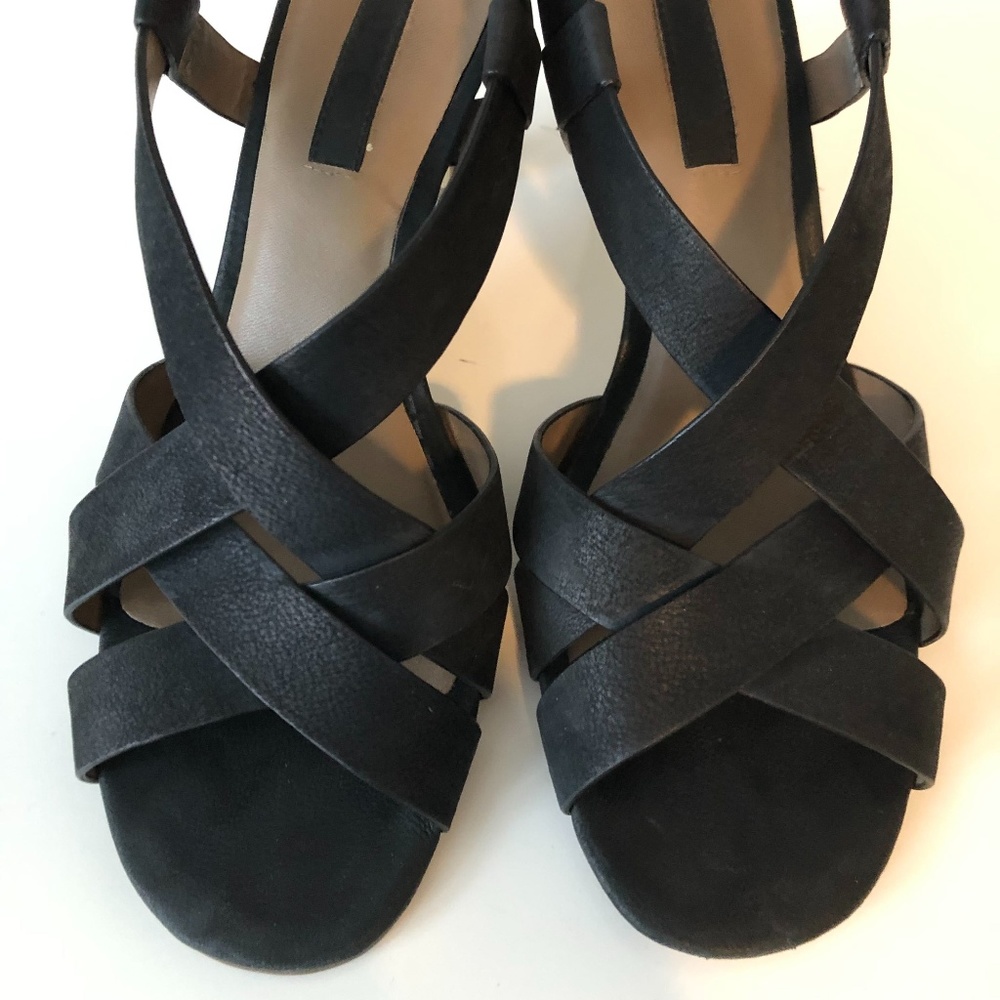 Beautiful burnished leather black heels by Ecco